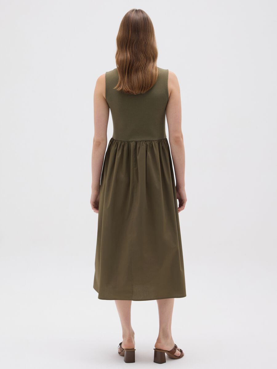 Abito midi in cotone elasticizzato verde_2