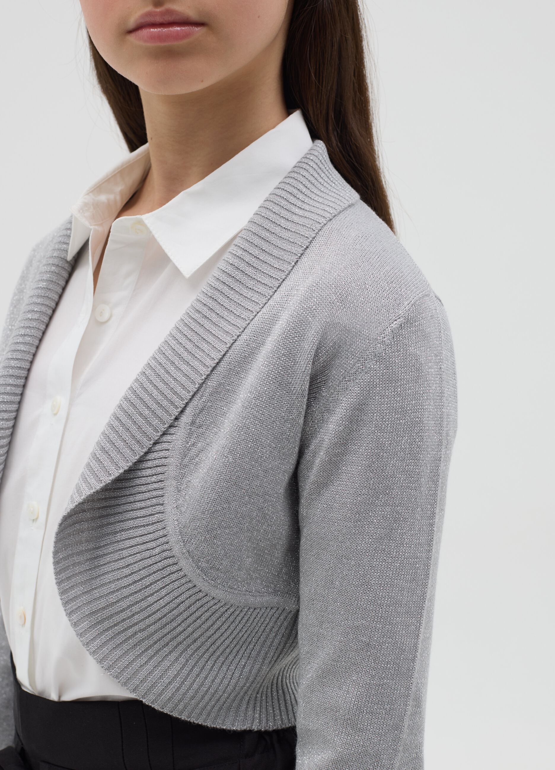 Edge to edge cardigan with shawl neck