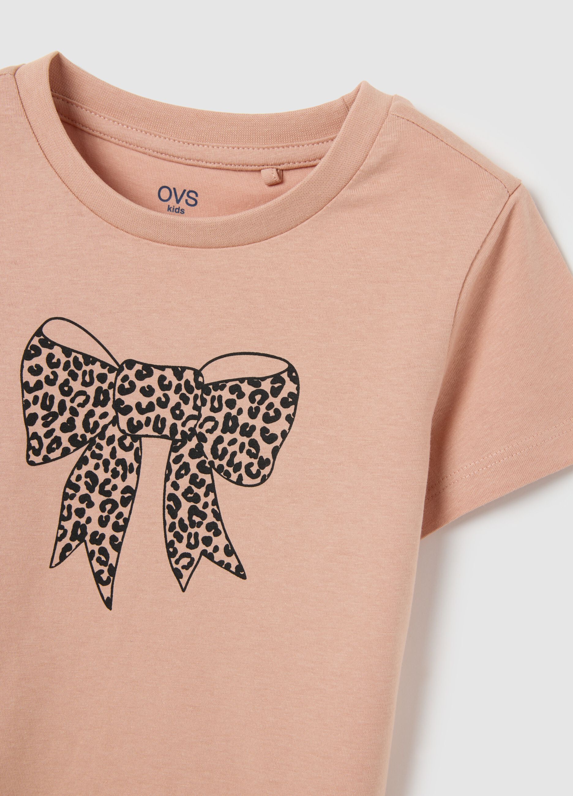 Girls' Pink Pure Cotton T-shirt Regular Fit with Print