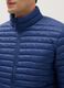 Blue padded jacket with regular fit and zip_3