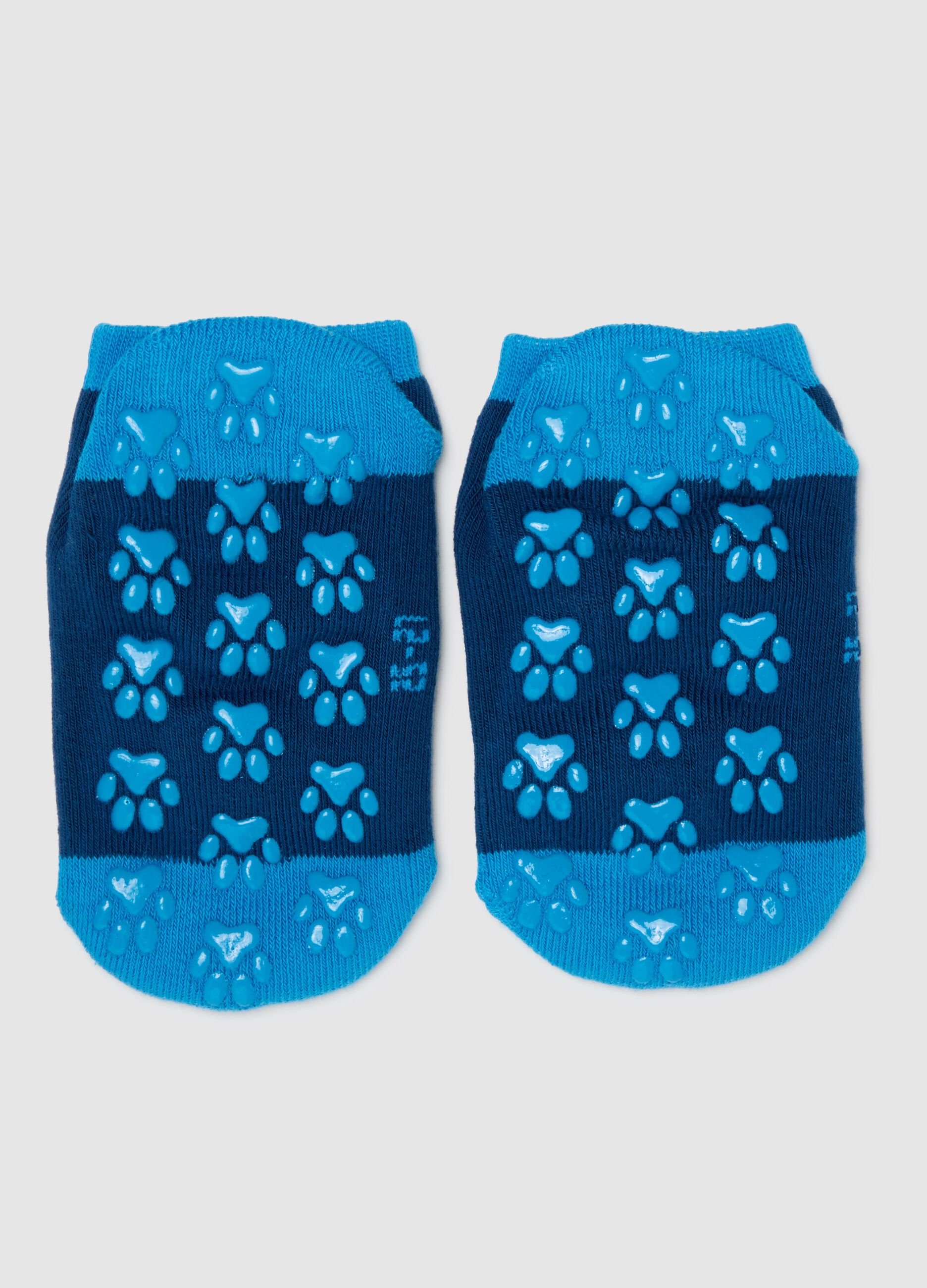 Child's Non-Slip Blue Cotton Socks