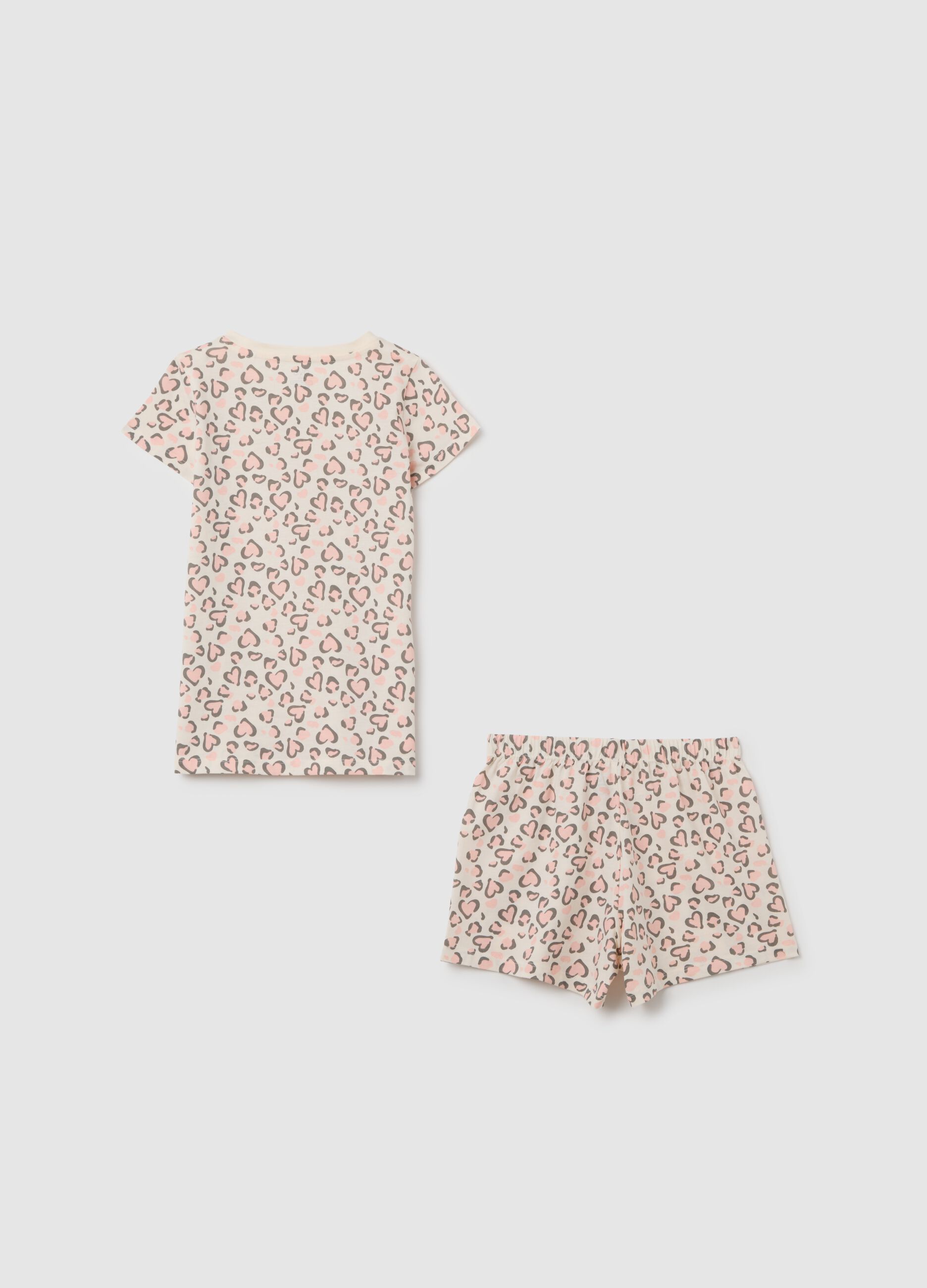 Pigiama da bambina in puro cotone multicolor regular fit con stampa