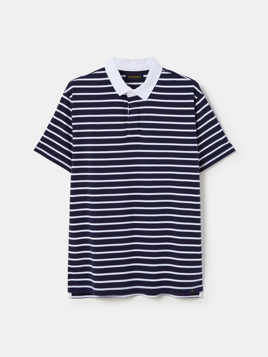 Striped polo shirt with contrasting collar_3