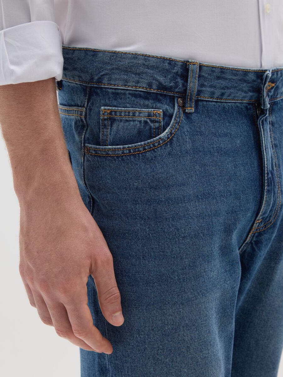 Pure cotton blue relaxed fit jeans_3