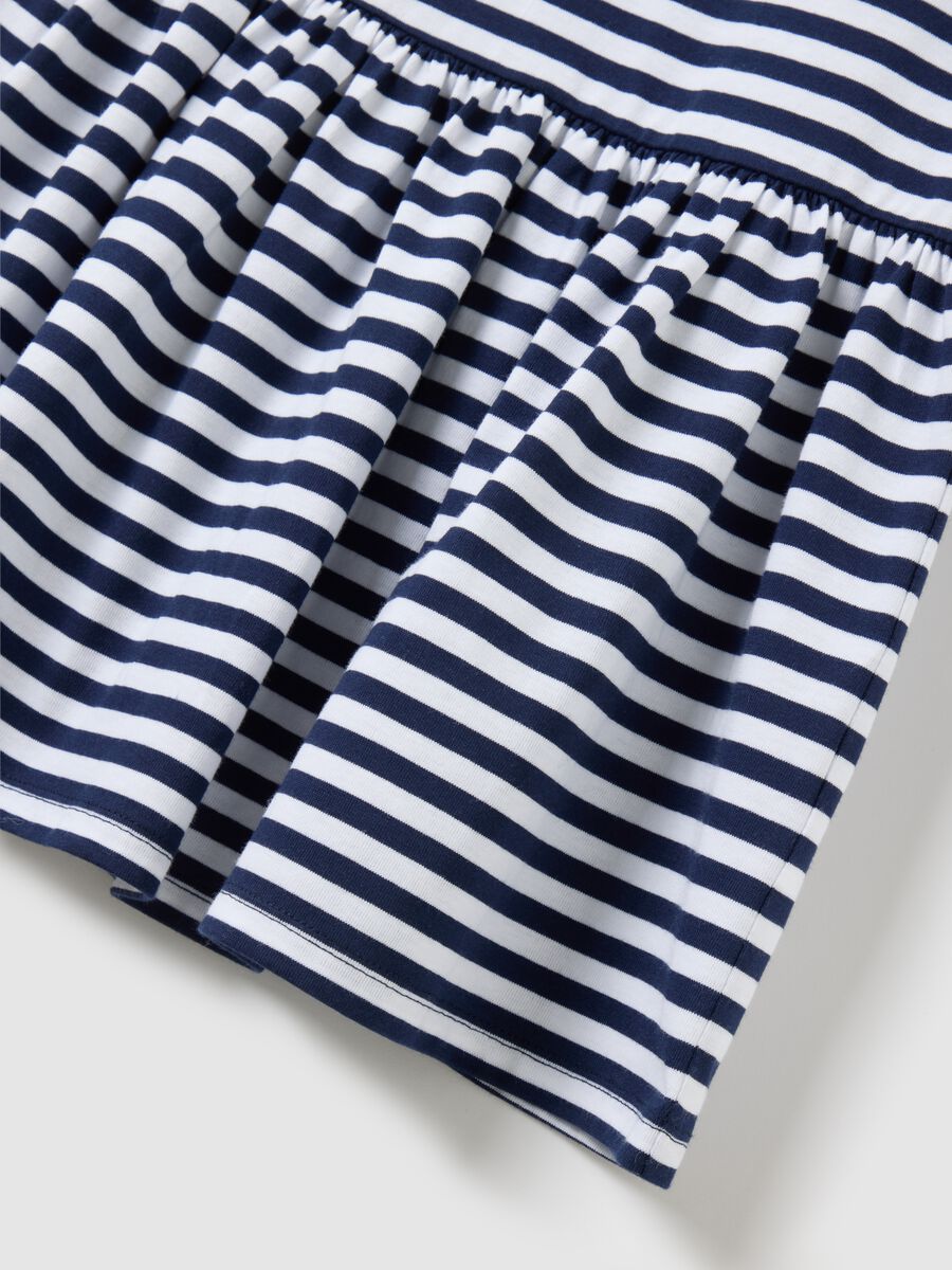 OVS Kids White and Blue Striped Cotton Dress_3
