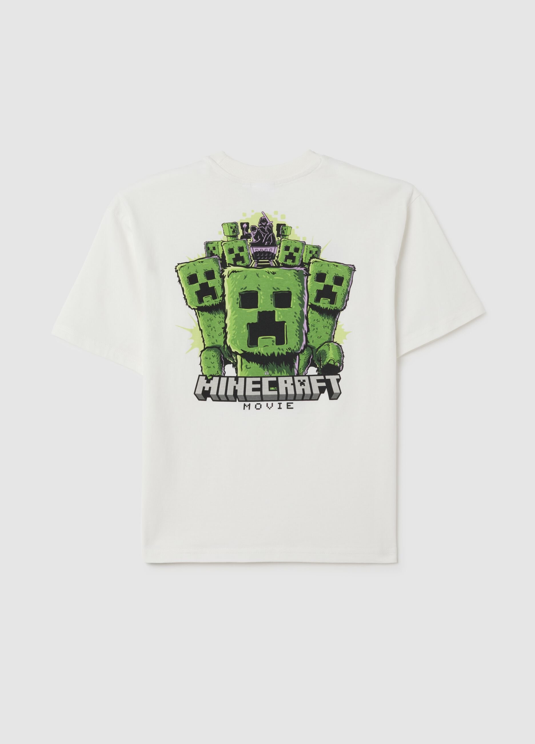 Boy's T-shirt in white pure cotton with print