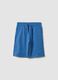 Boys' blue pure cotton shorts, comfort fit_0