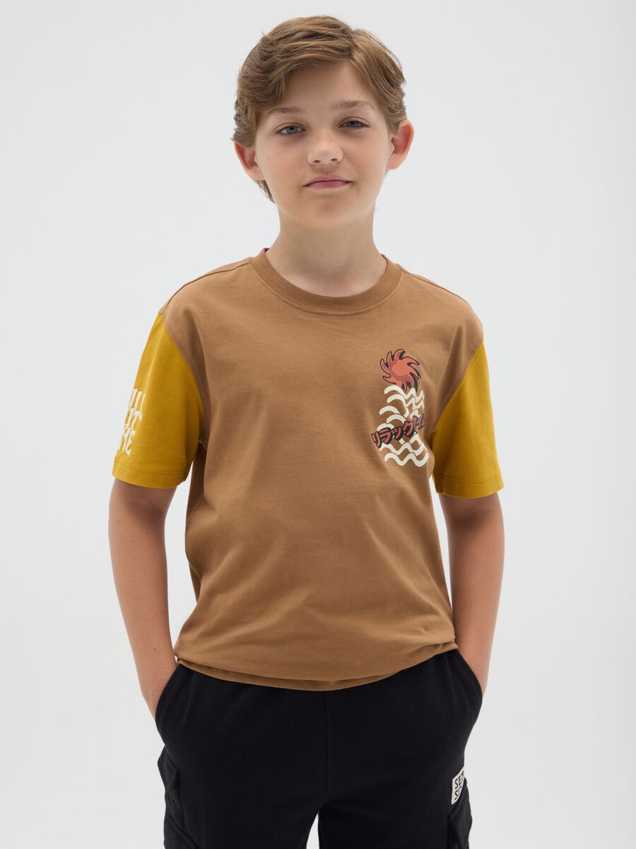 T-shirt da ragazzo in puro cotone multicolor regular fit_0