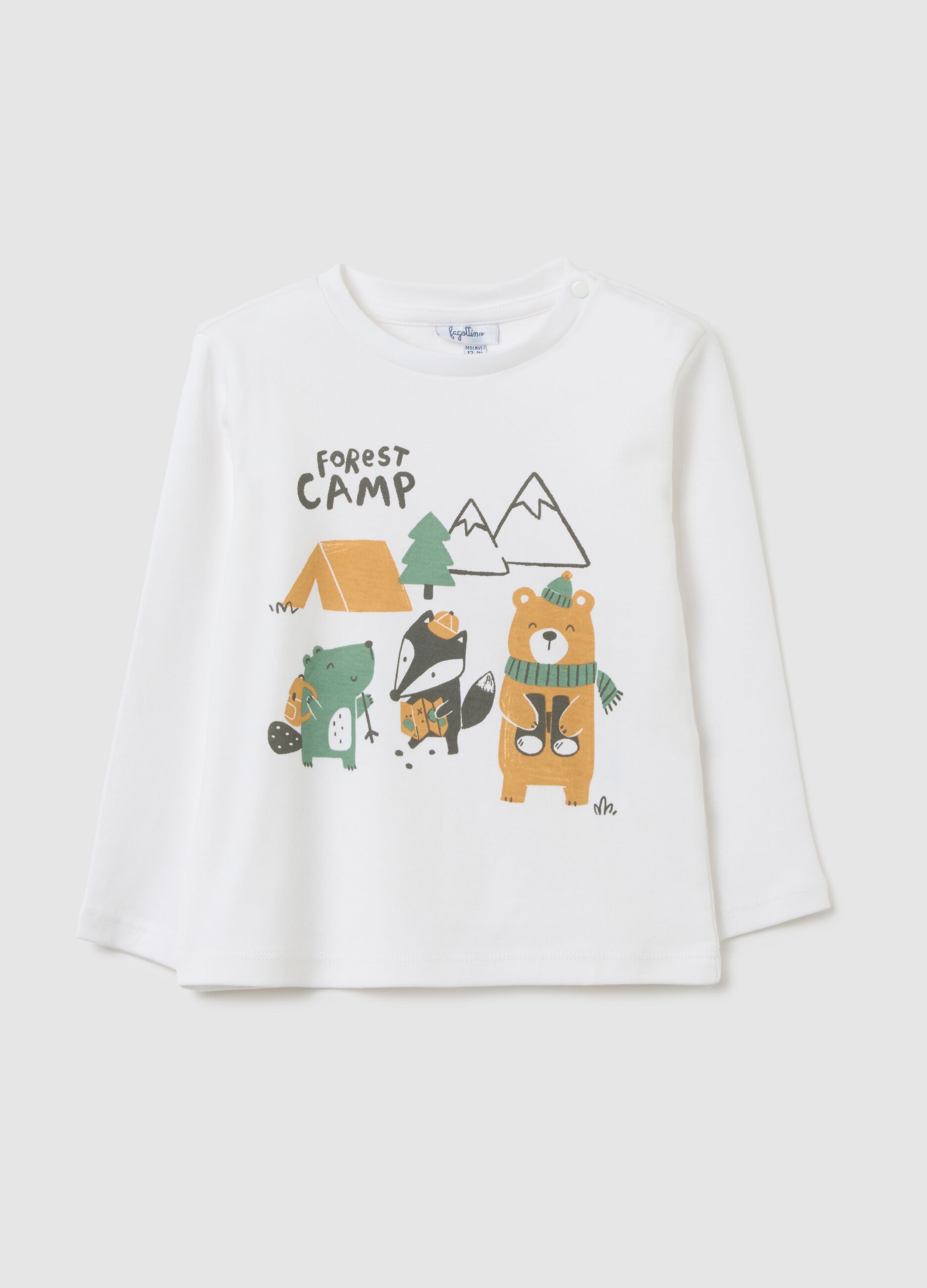 Children's white pure cotton regular fit t-shirt