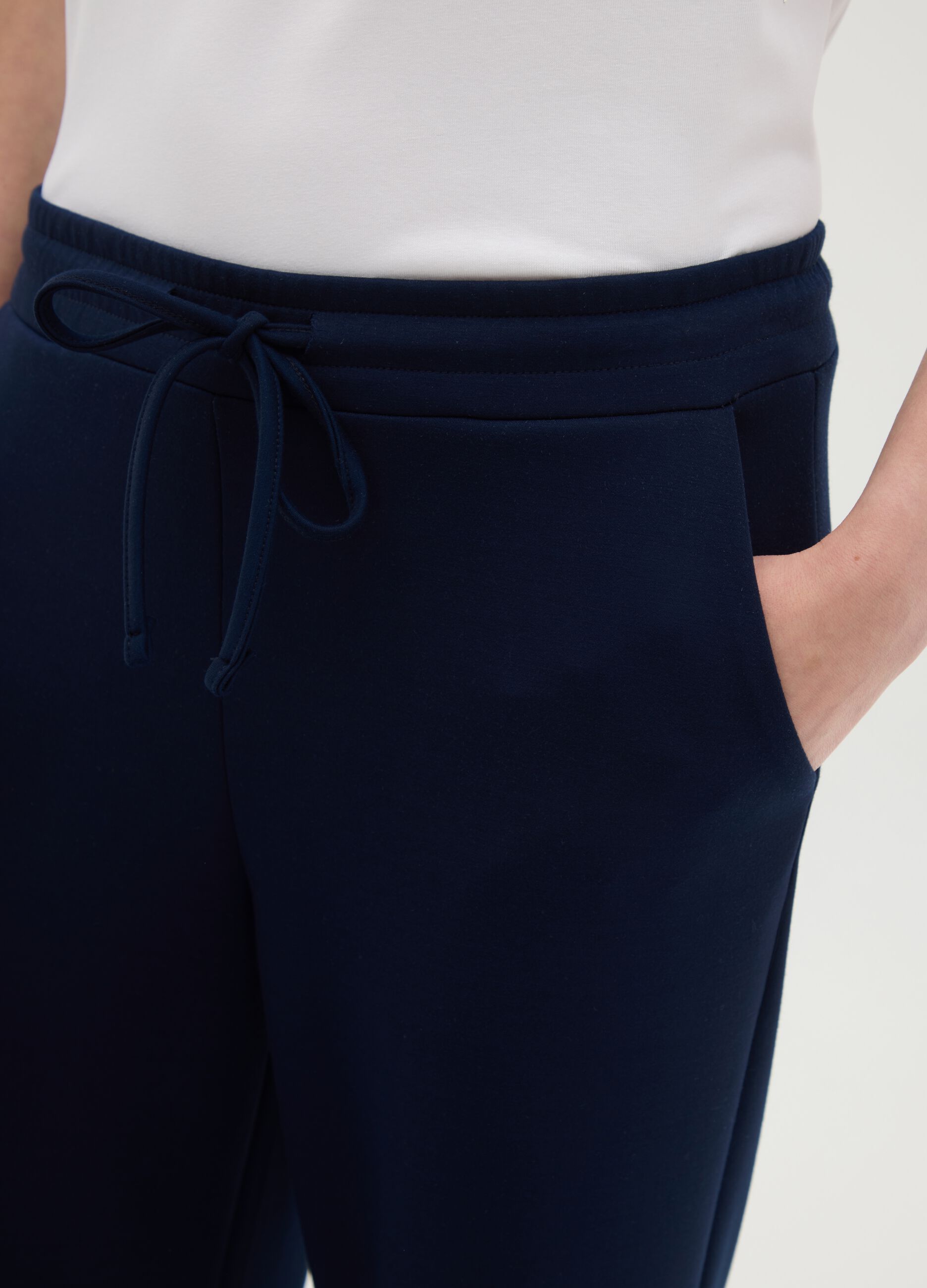 Women's Blue Viscose Blend Trousers – Regular Fit