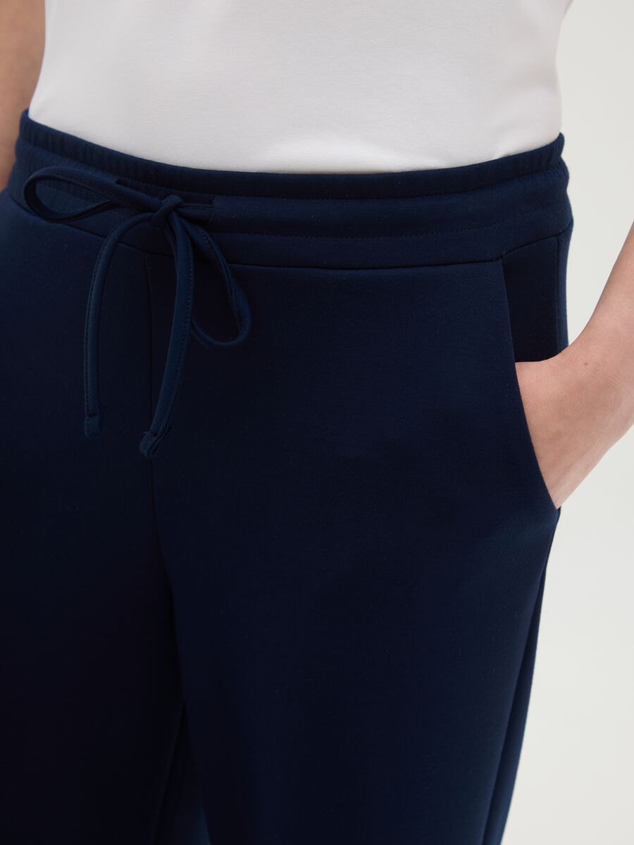 Women's Blue Viscose Blend Trousers – Regular Fit_2