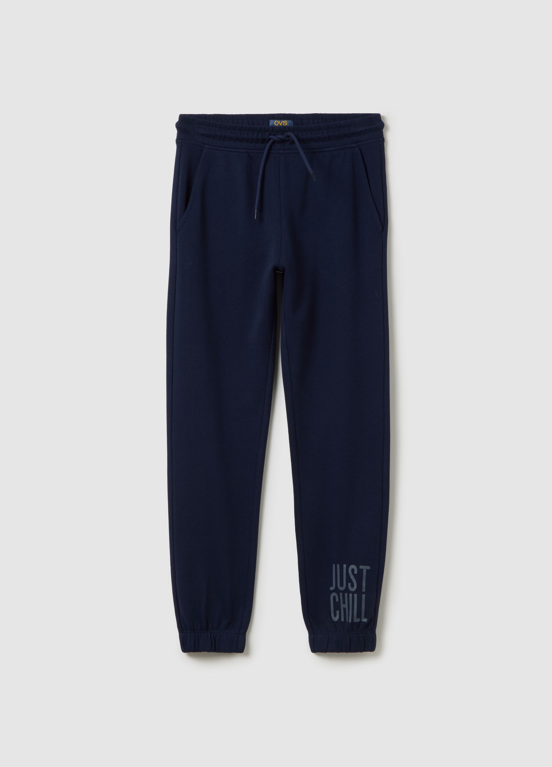 Boys' blue jogger trousers in pure cotton regular fit