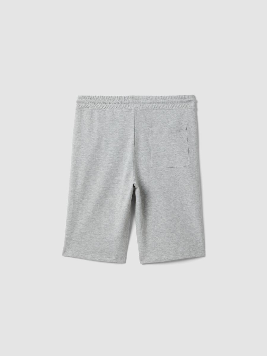 Pantaloni corti in misto cotone grigio da ragazzo comfort fit_1