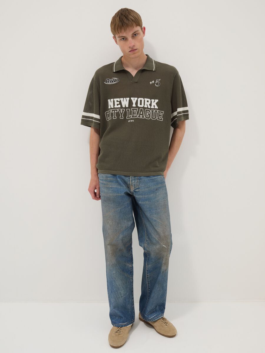 Green pure cotton polo shirt_3