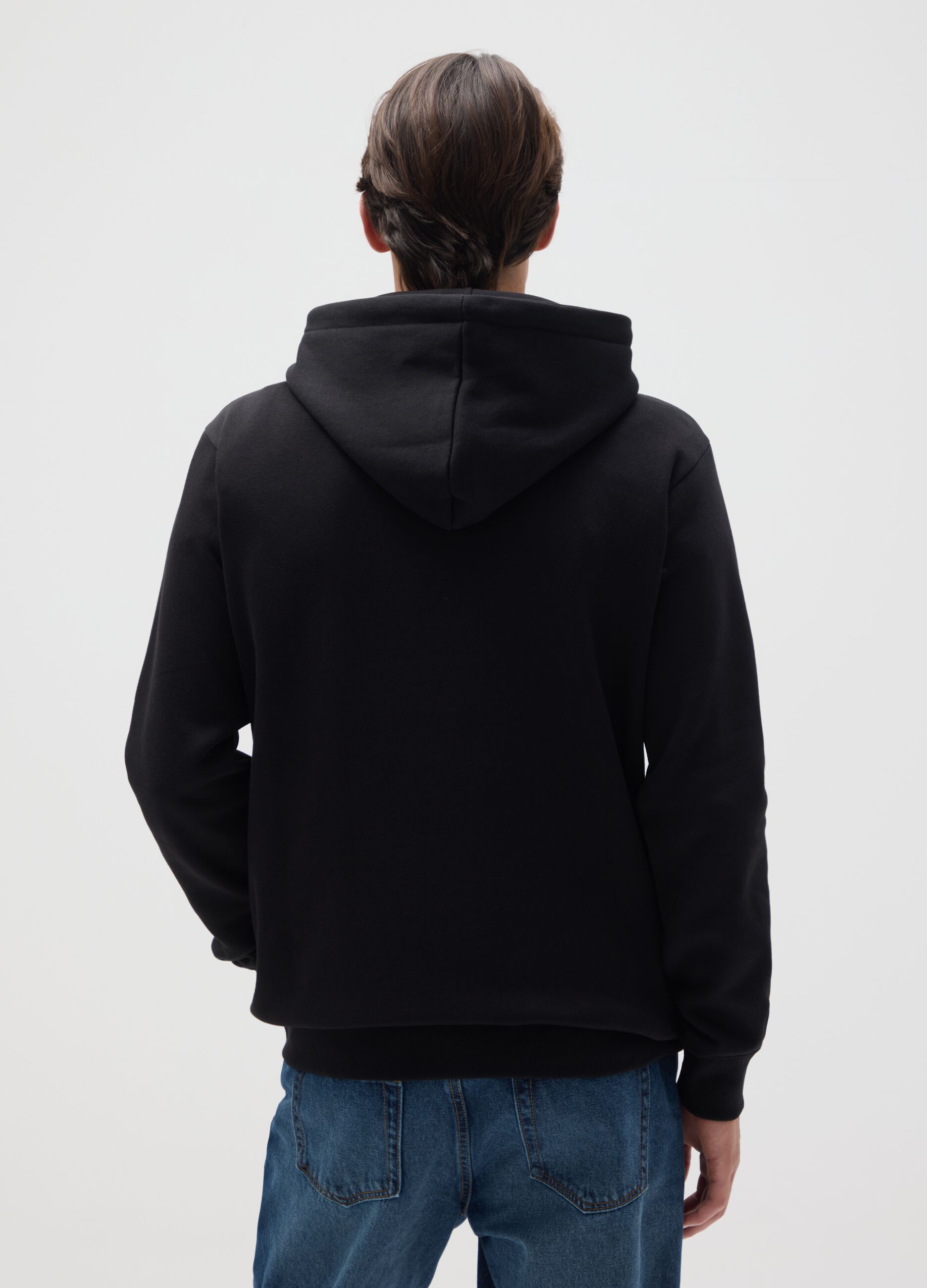 Black Cotton Blend Sweatshirt