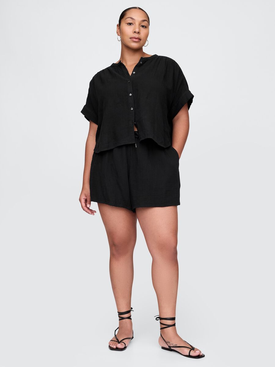 Black pure cotton shorts Gap_4