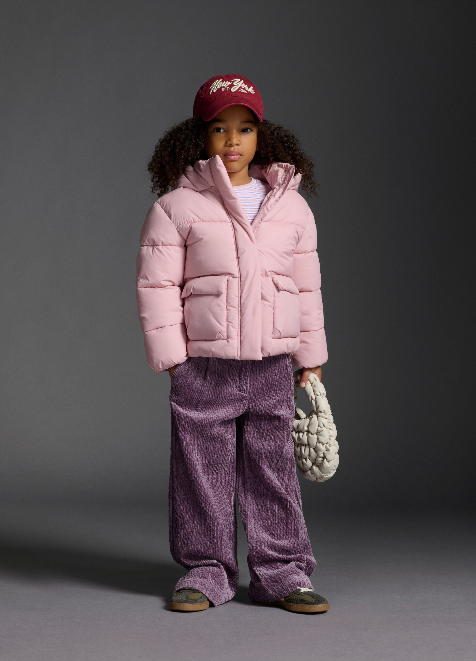 The Iconic Puffer pink hooded jacket for girls