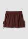 Brown viscose-linen blend shorts with elasticated waist, regular fit_4