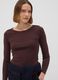 T-shirt marrone in puro cotone con girocollo regular fit_0