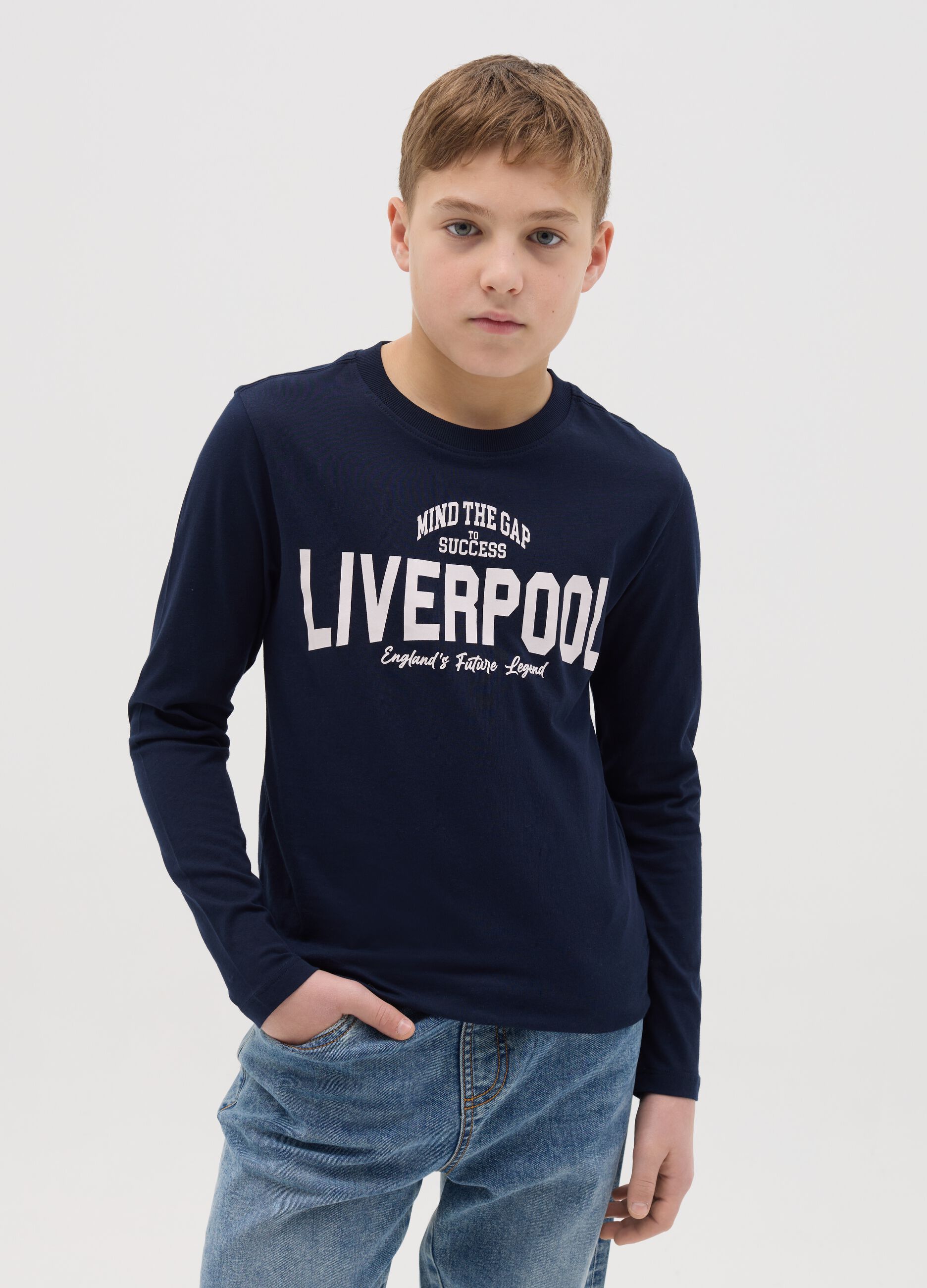Long-sleeved T-shirt in cotton with print