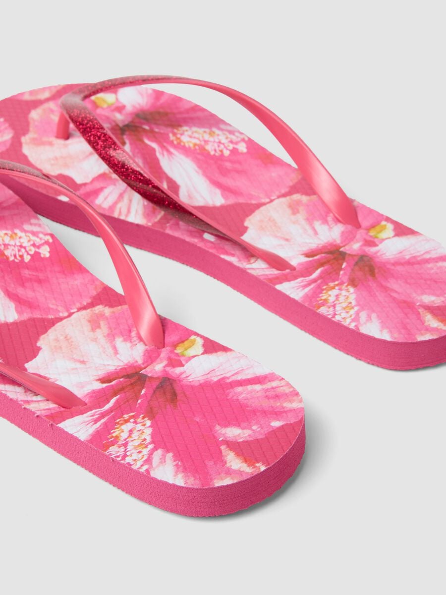 Pink floral-print flip-flops_2