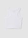 Girls&rsquo; white ribbed fitted stretch-cotton vest top_1