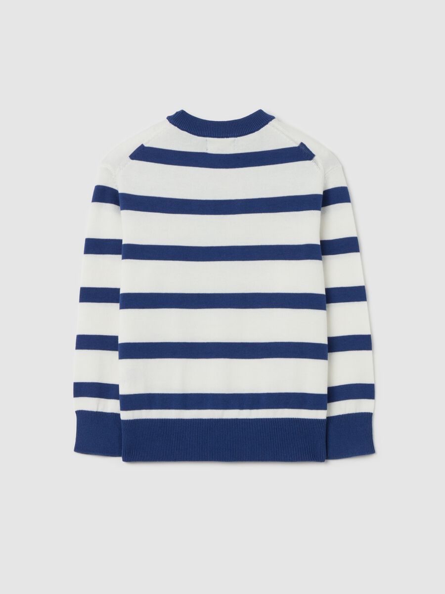 Pullover in cotone in fantasia a righe _1