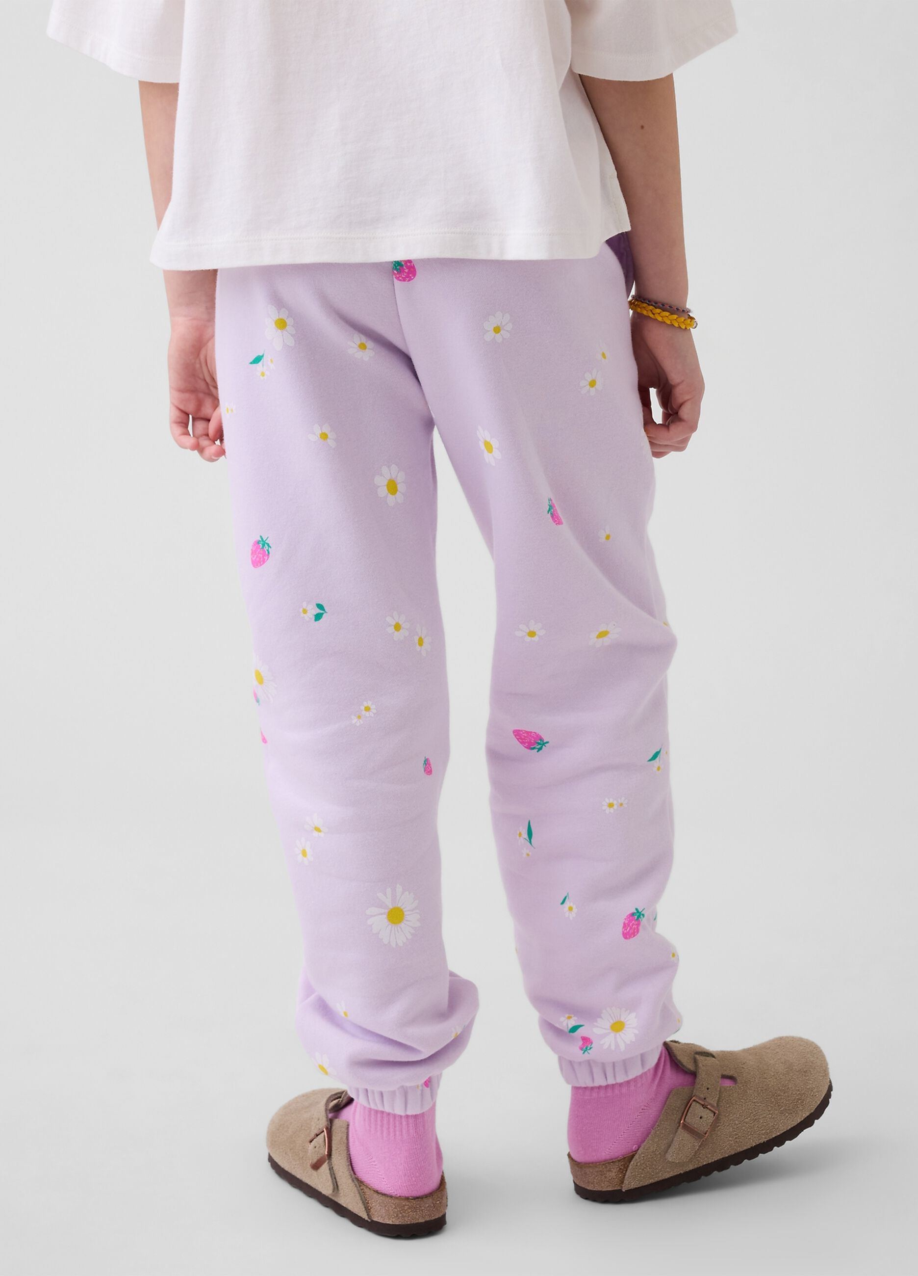 Cotton-blend joggers with printed design