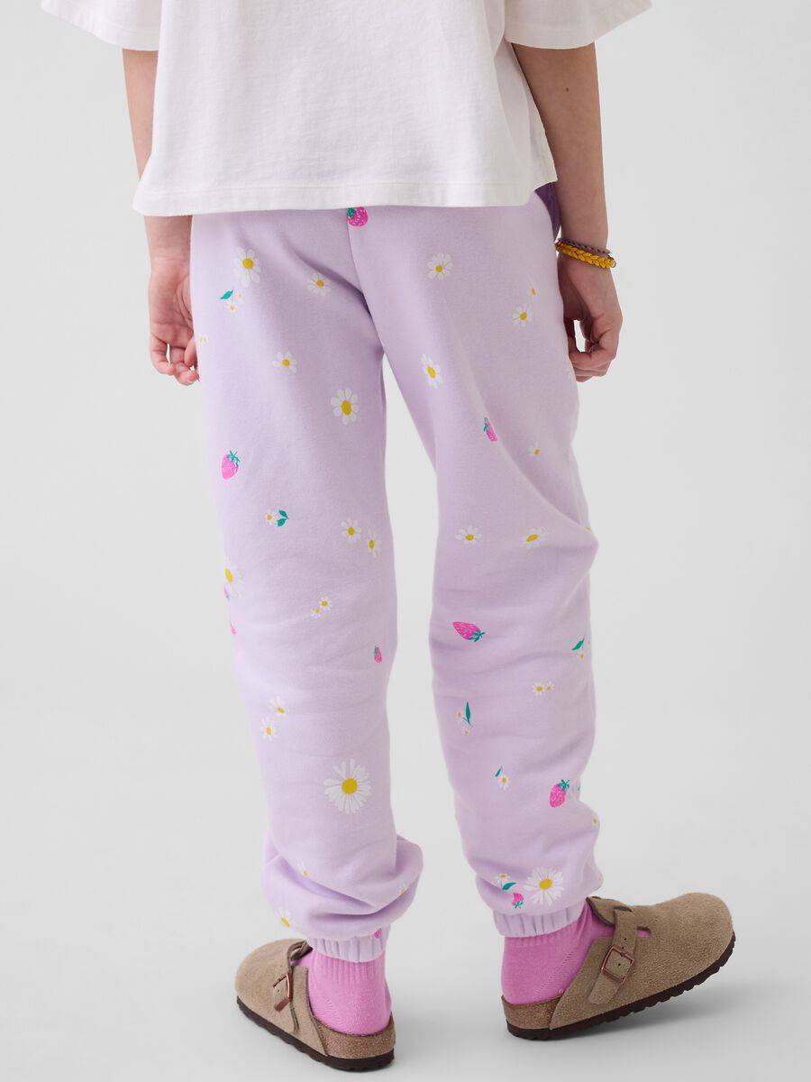 Cotton-blend joggers with printed design_2