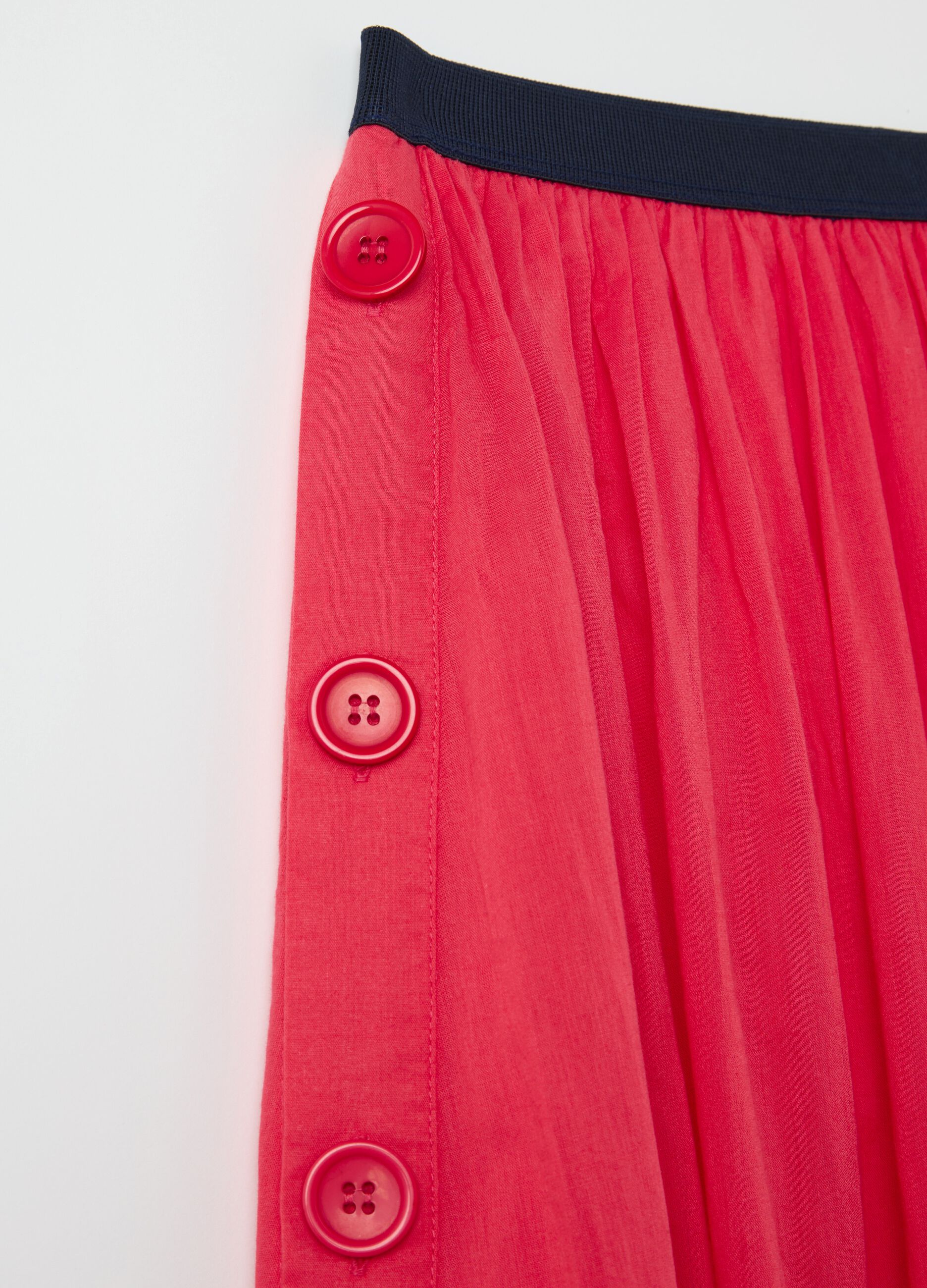 Red cotton midi skirt