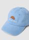 Sky blue pure cotton baseball cap with embroidered phrase_1