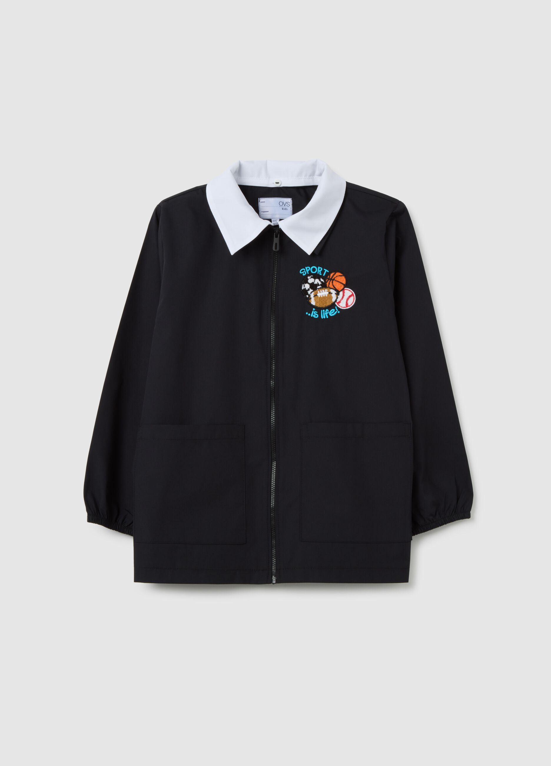 Children's Multicolour Cotton Blend School Apron with Embroidery