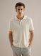 Short-sleeved white striped polo in pure cotton regular fit_0
