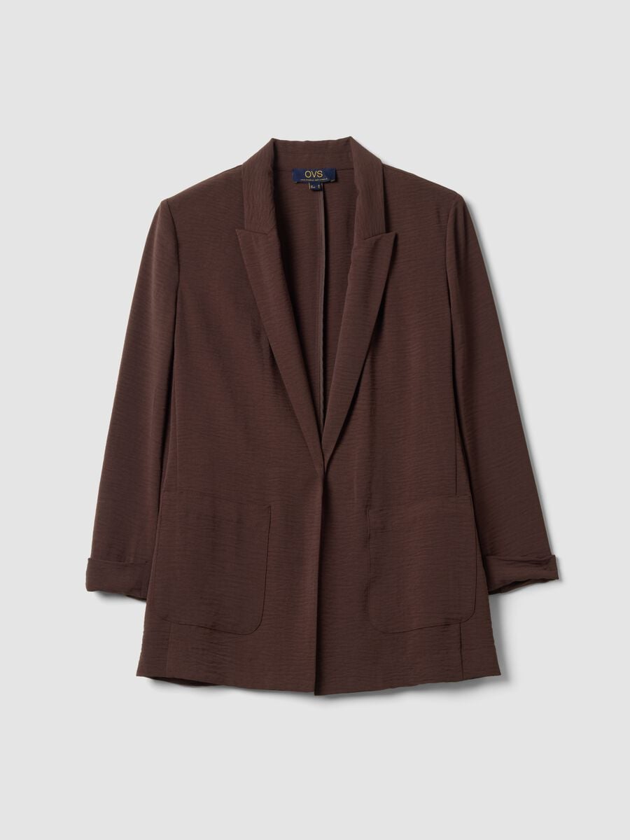Blazer marrone regular fit con rever classico_4