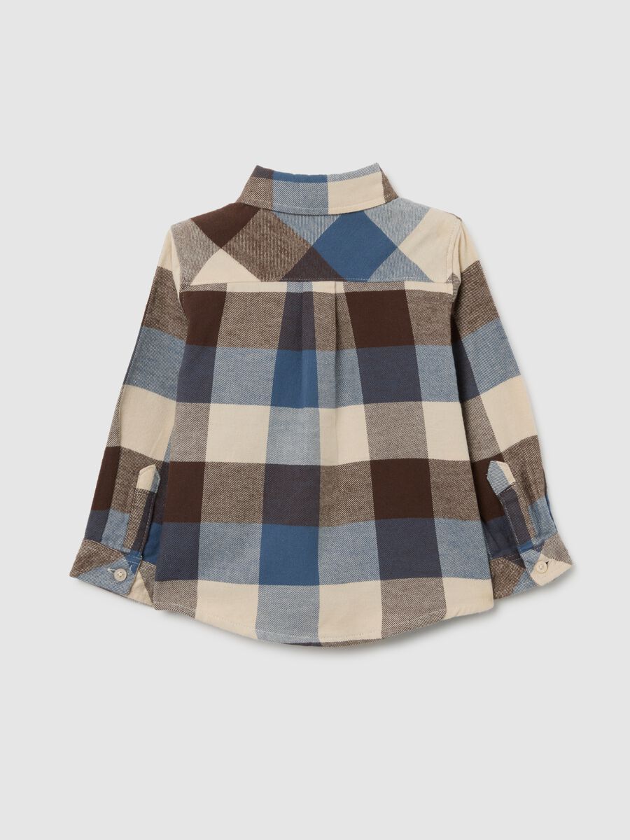 Camicia in flanella da bimbo in puro cotone multicolor regular fit_1