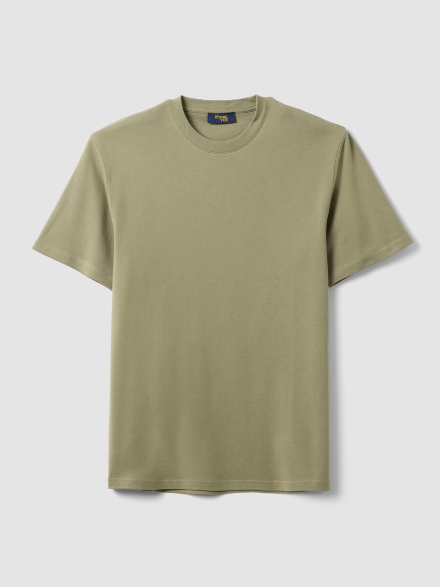 T-shirt The Iconic Tee verde in puro cotone relaxed fit_0
