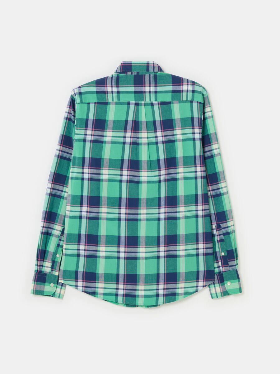 Shirt with button-down collar and check pattern_4