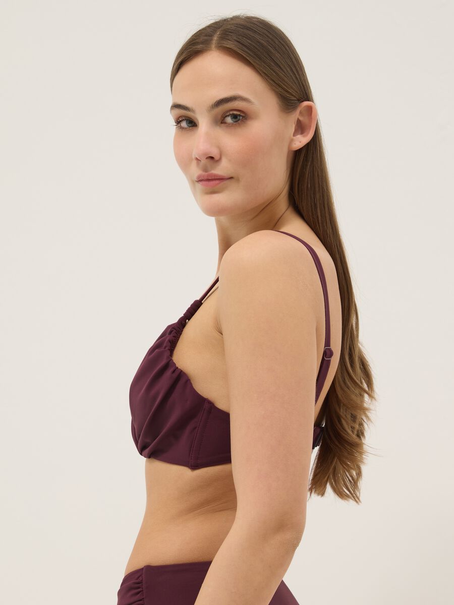 Top bikini viola in tessuto elasticizzato con effetto shaping_4