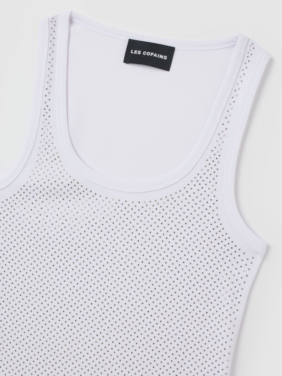 Women's White Blend Fitted Tank Top_5