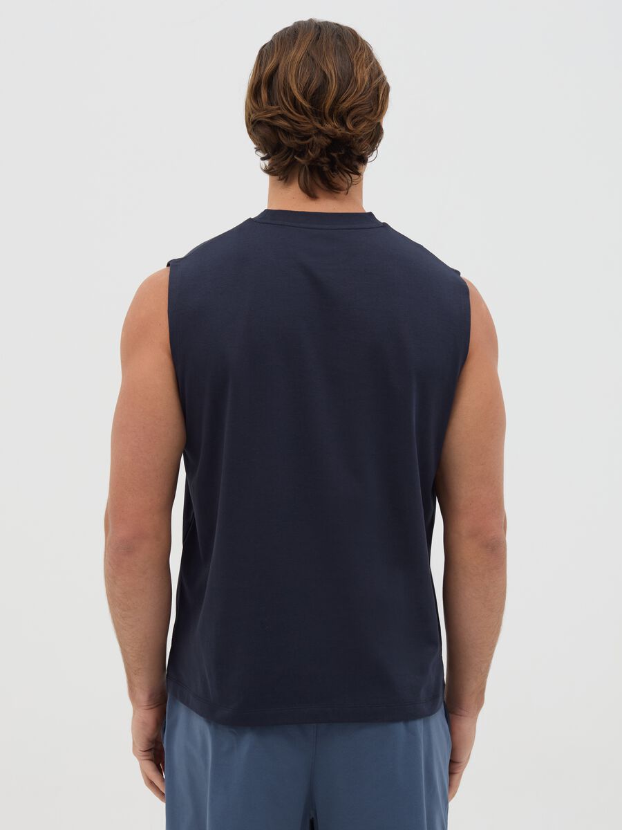 Men's blue casual fit tank top_2