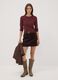 T-shirt marrone a righe in puro cotone con girocollo_1