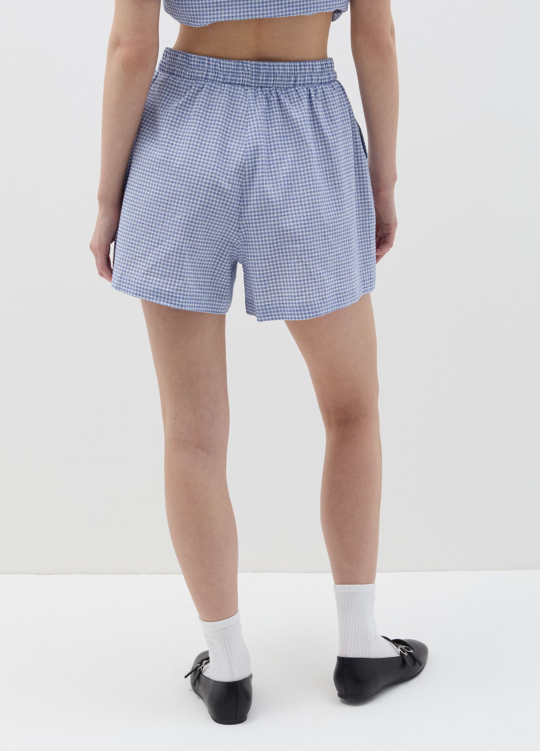 Check seersucker shorts