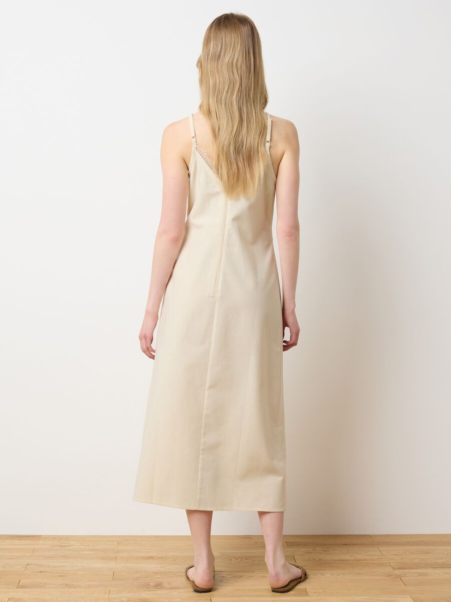 Women's Oversized Beige Cotton Dress_3