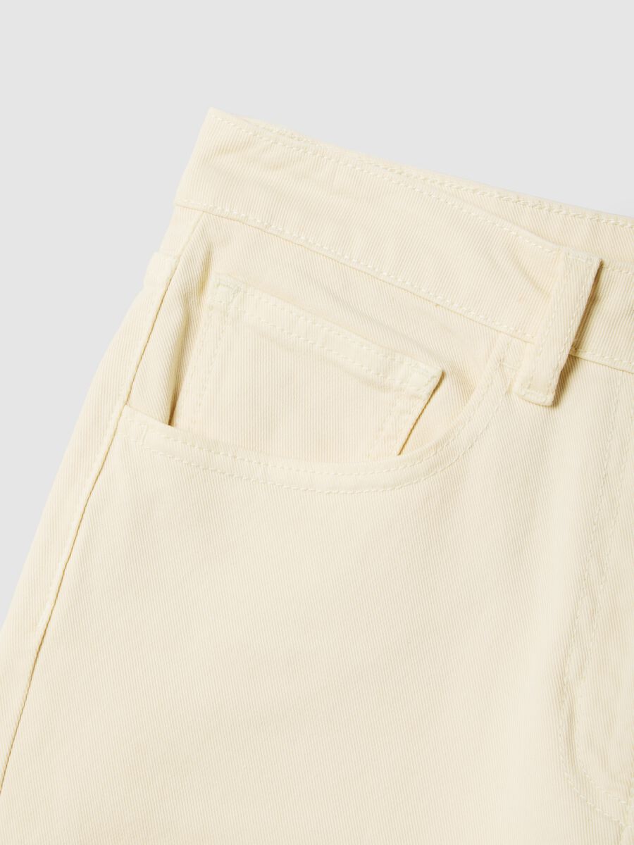 Straight Beige Stretch Cotton Chino Trousers_1
