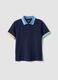 Children's regular fit pure cotton blue polo with coloured trims_0