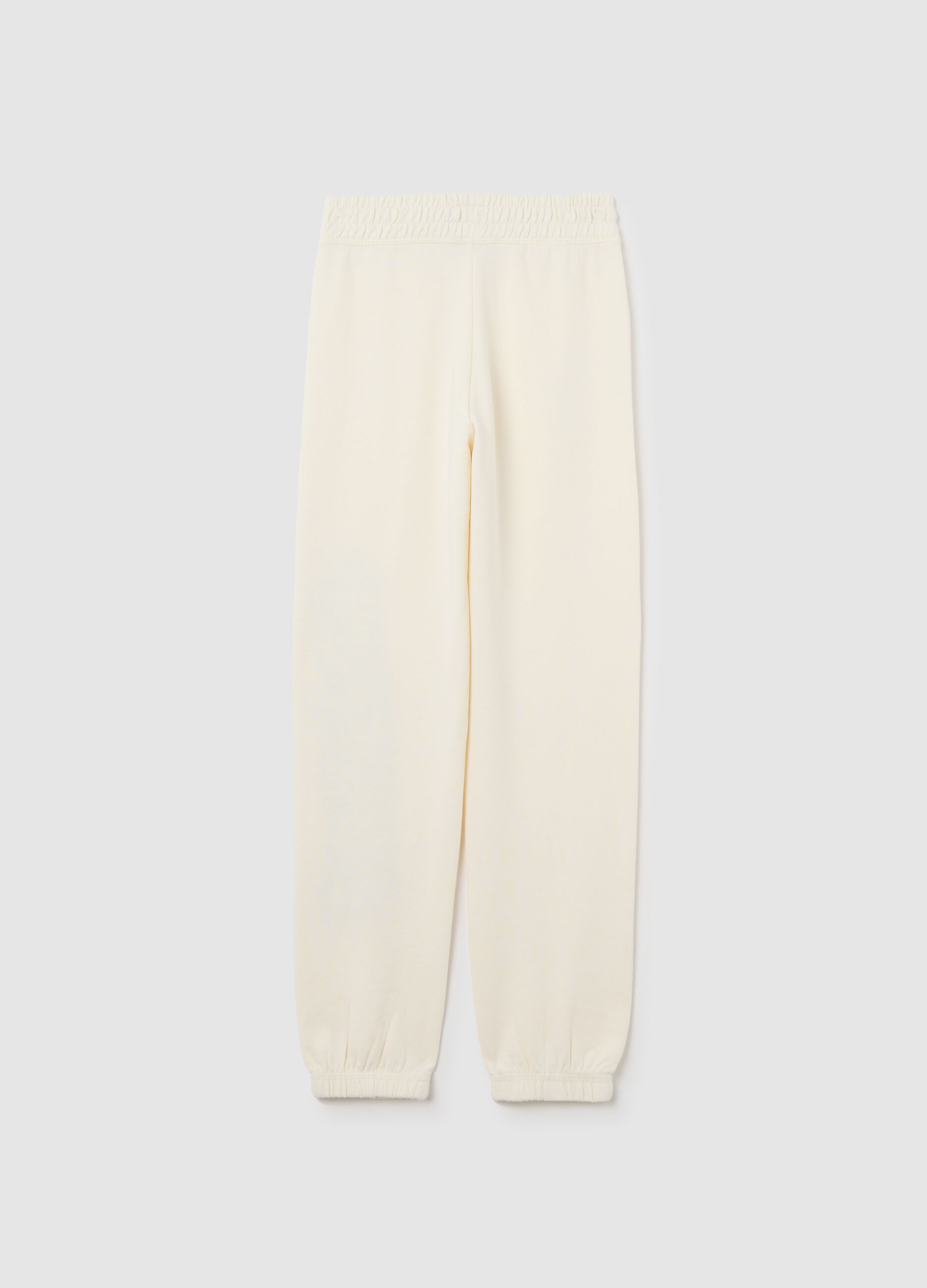 Cotton joggers with drawstring and print