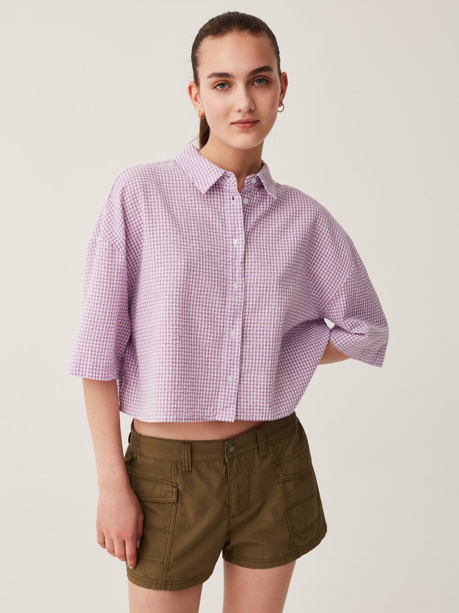 Camicia boxy fit in seersucker Baby Angel_1