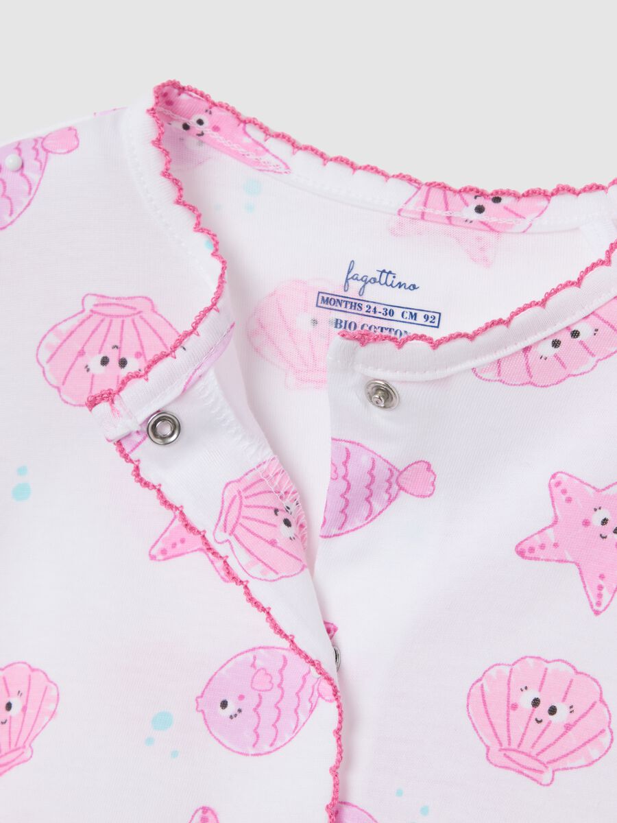 Summer baby girl rompers in pure pink cotton with regular fit prints_2