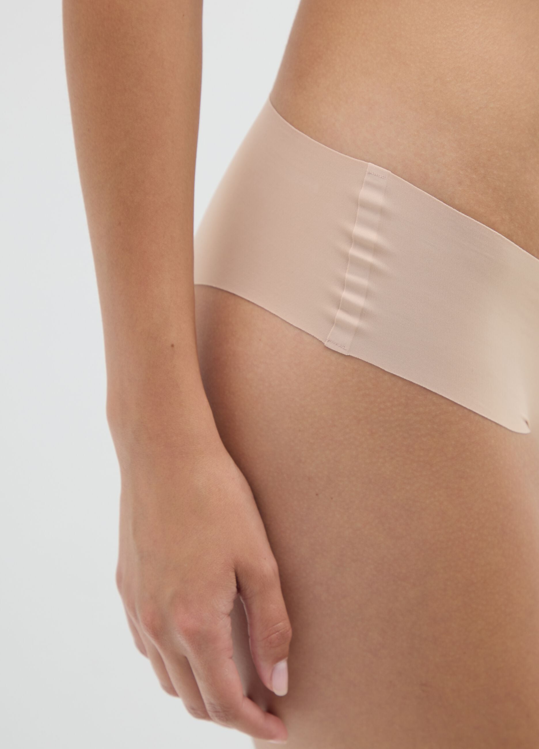 Culotte in tessuto elasticizzato beige