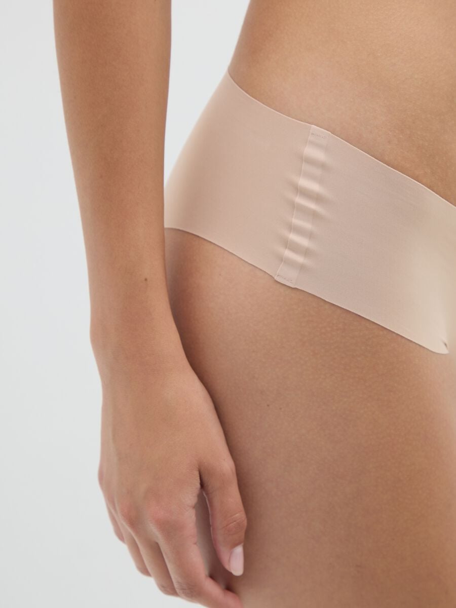 Culotte in tessuto elasticizzato beige_3